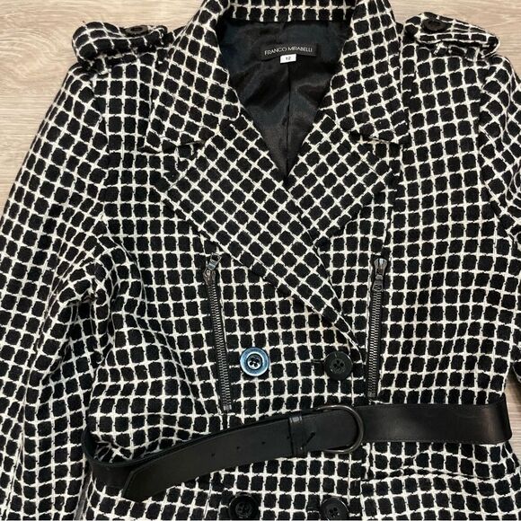 Franco Mirabelli Military Style Double Breasted Wool Coat - Picture 2 of 7